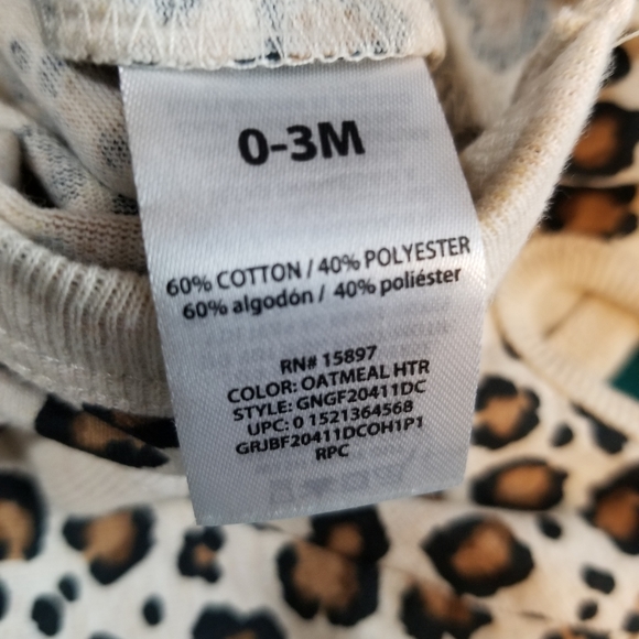 NWOT Animal Print Bodysuit 0-3M - Picture 5 of 6